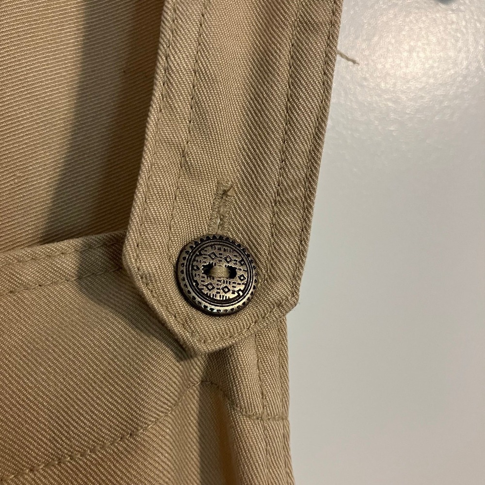 Directives VTG Overall Dress M Khaki Tan Side Buttons Maxi Length Lyocell Blend - Picture 4 of 11